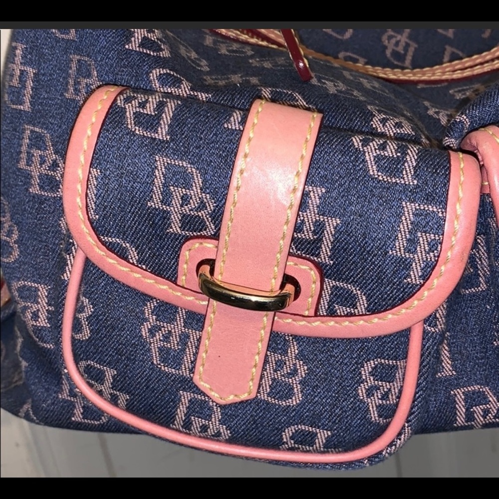 Rooney & Bourke handbag great condition. Denim/pink
